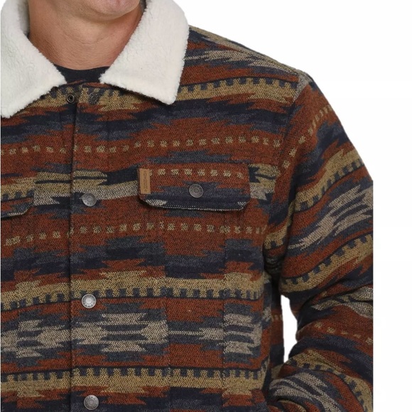 Cinch® Men's Multicolored Aztec Printed Trucker Jacket MWJ1511006 Size XL - Picture 4 of 7